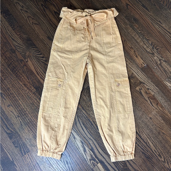 Ulla Johnson ALDEN Foldover Drawstring Cotton Cargo Balloon Pants - Picture 1 of 8